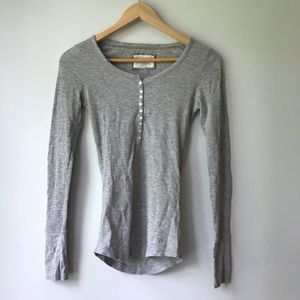 Throwback Waffle Long sleeve Tee With Buttons